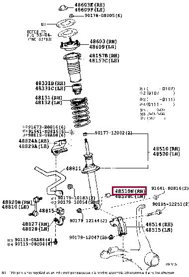 Toyota 90389-12016 Silent block front shock absorber 9038912016