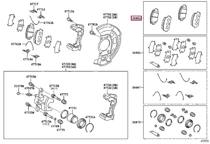 Toyota 04465-33090 Brake Pad Set, disc brake 0446533090