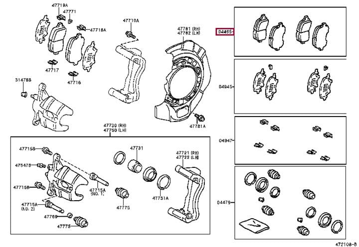 Toyota 04465-48090 Brake Pad Set, disc brake 0446548090