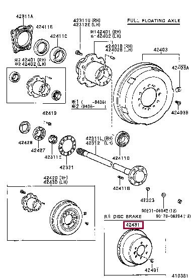 Toyota 42431-60180 Brake disc 4243160180 4243160180 Toyota Brake disc
