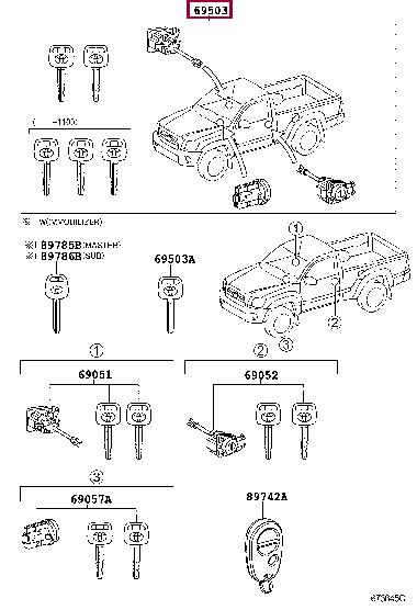 6900504090 Toyota Egnition lock