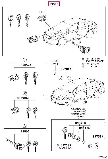 6900505210 Toyota Egnition lock