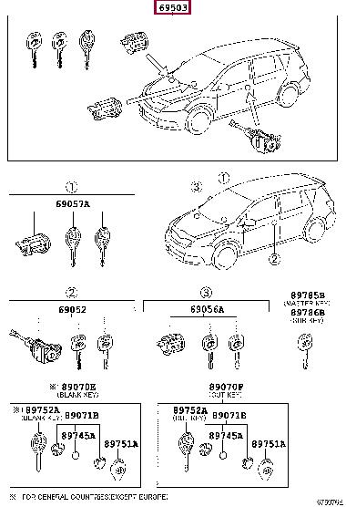 690050F030 Toyota Egnition lock