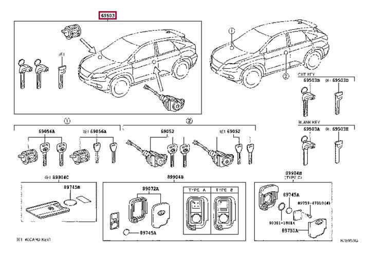 6900548420 Toyota Egnition lock
