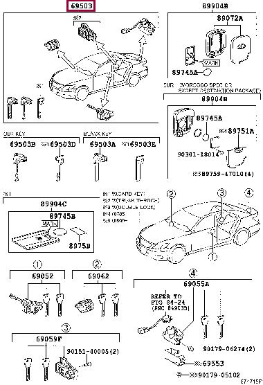6900550C40 Toyota Egnition lock