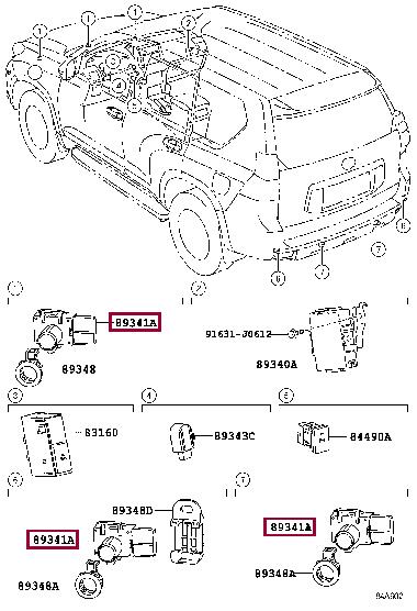 Toyota 89341-33210-B1 Parking sensor 8934133210B1
