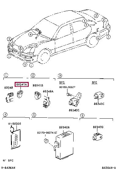 Toyota 89341-50011-B2 Parking sensor 8934150011B2