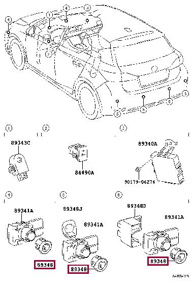 8934830030C0 Toyota RETAINER ULTRASONIC