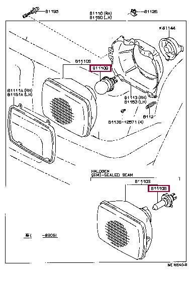 9008081063 Toyota Halogen lamp 12V