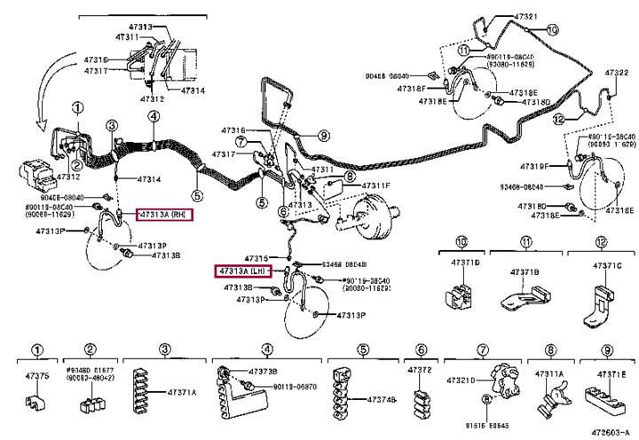 Toyota 90080-94122 Brake Hose 9008094122 9008094122 Toyota Brake Hose