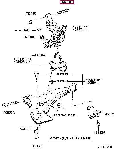 9010515005 Toyota BOLT, WASHER BASED