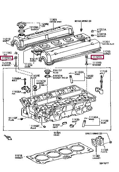 Toyota 90109-10059 Cylinder head bolt (cylinder head) 9010910059