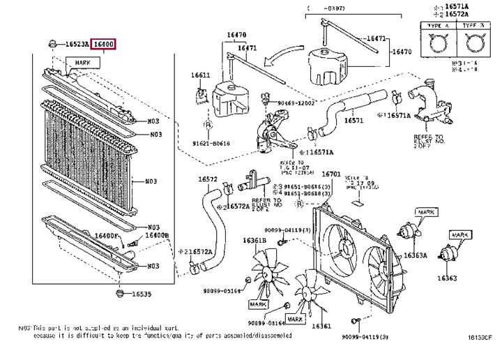 Engine radiator Toyota Solara: 1640020261 Toyota Engine cooling radiator