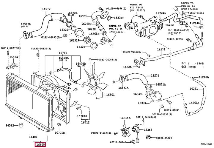 Toyota 16400-46500 Engine cooling radiator 1640046500 1640046500 Toyota Engine cooling radiator