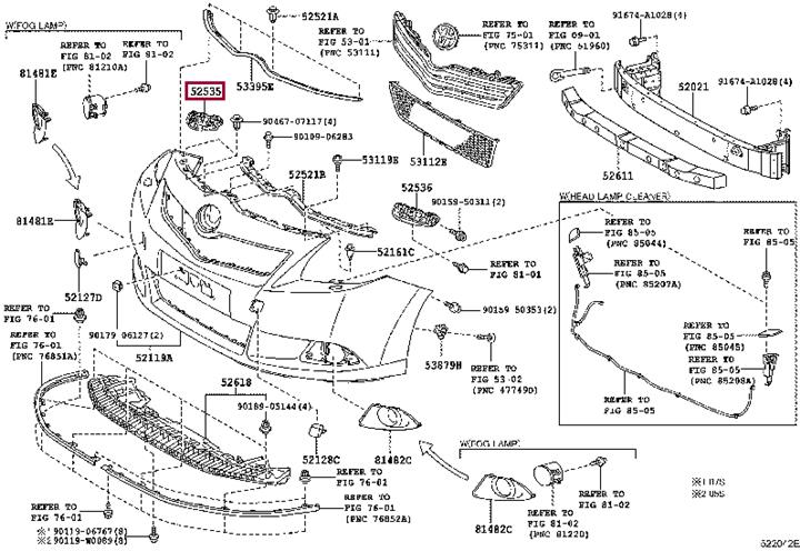 525350F020 Toyota Bracket bumper