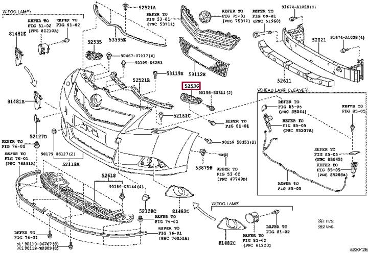 525360F020 Toyota Bracket bumper
