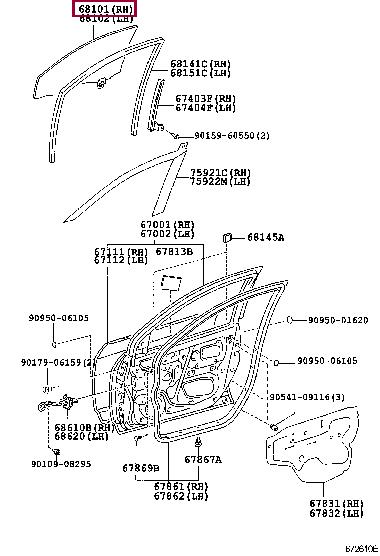 Toyota 68101-1A510 SEITENSCHEIBE 681011A510