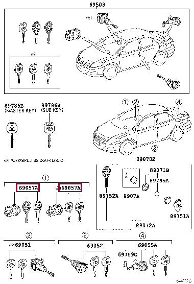 6905728370 Toyota Egnition lock