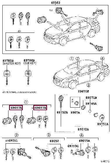 6905760620 Toyota Ignition cylinder