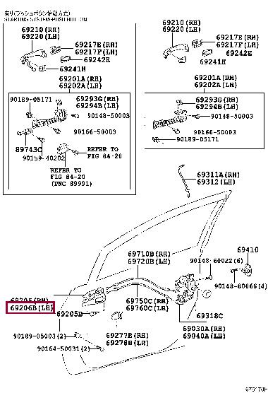 6920612220B4 Toyota HANDLE SUB-ASSY, FR