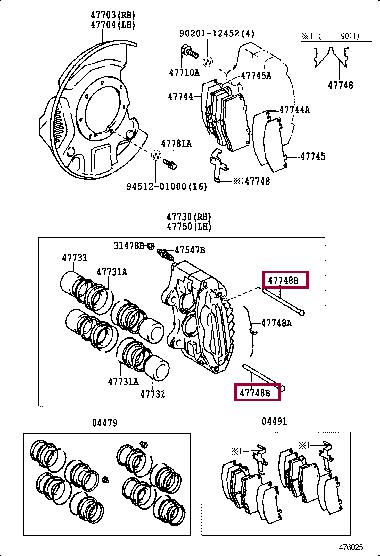Toyota 90240-06016 Sleeve guide brake caliper 9024006016