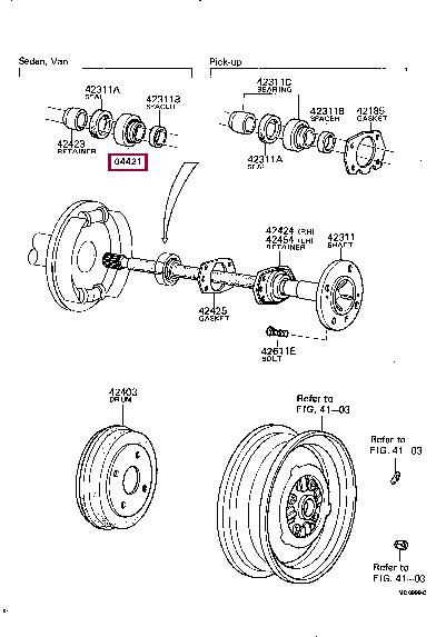 Toyota 04421-12011 Wheel bearing kit 0442112011