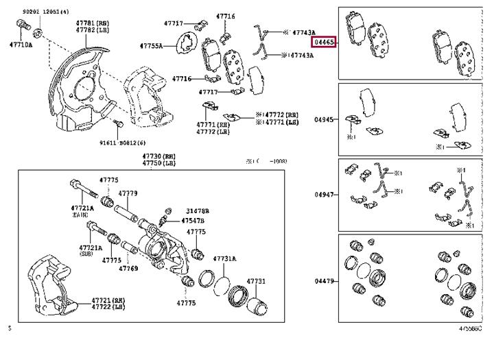 Toyota 04465-25090 Brake Pad Set, disc brake 0446525090