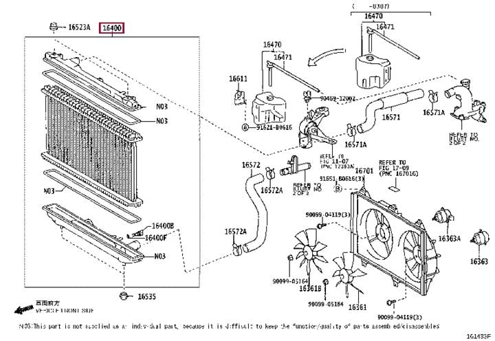 Engine radiator Toyota Solara: 1640020271 Toyota Engine cooling radiator