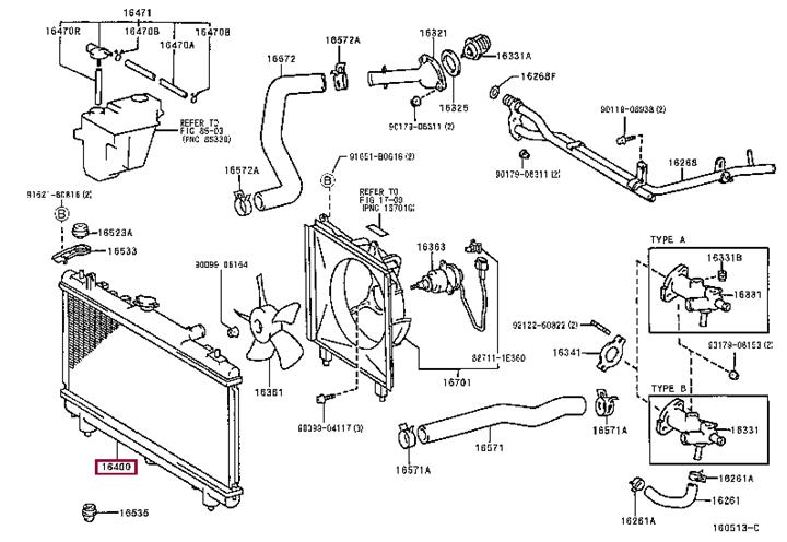 164007A430 Toyota Engine cooling radiator