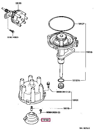1910270160 Toyota Distributor rotor
