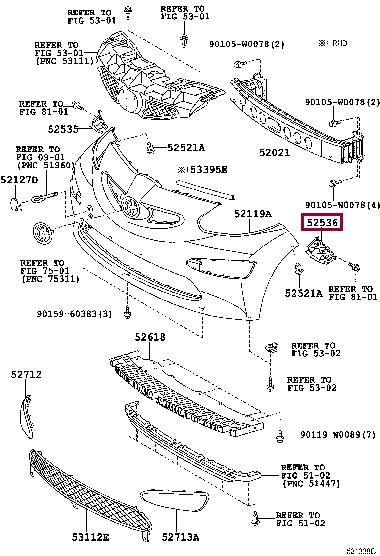 525360H010 Toyota Bracket bumper