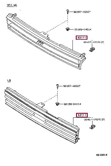 Radiator grille Toyota Corolla: 5310112660 Toyota Grille radiator