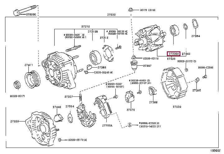 Alternator bearing Toyota 90099-10140