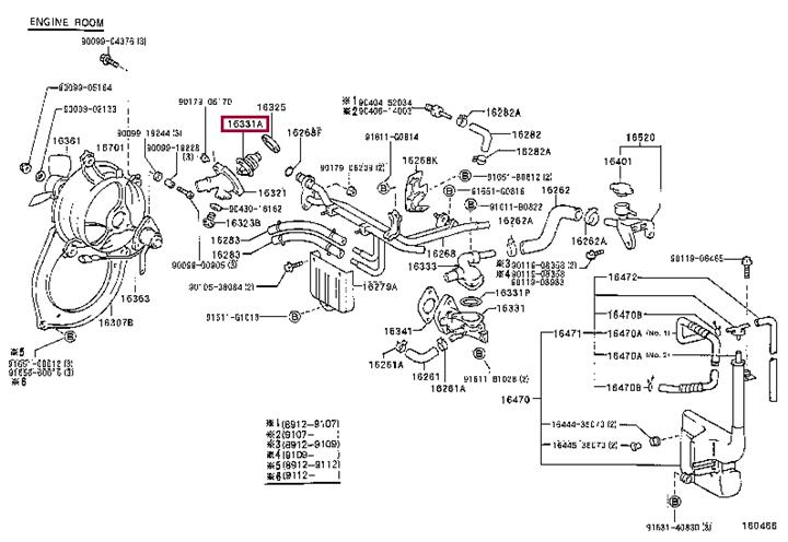 Thermostat, coolant Toyota 90916-03100