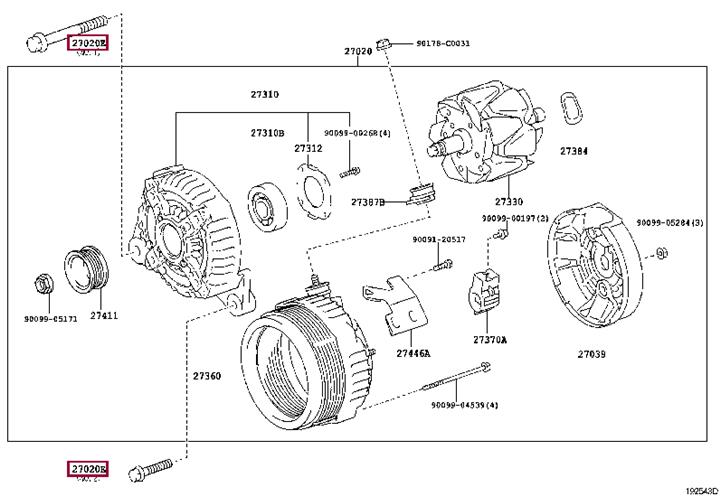 9151281085 Toyota Bolt(for alternator)