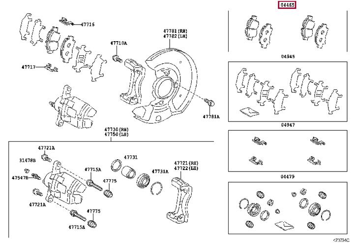 Toyota 04465-52220 Brake Pad Set, disc brake 0446552220