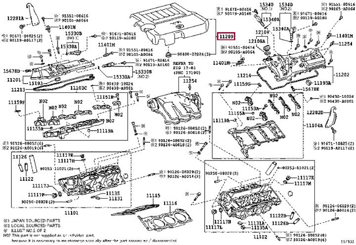 1120931140 Toyota COVER SUB-ASSY,