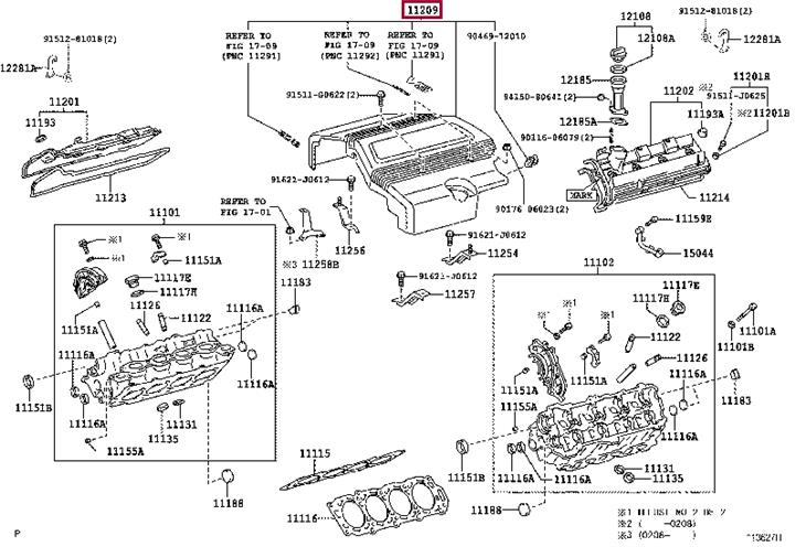 1120950101 Toyota COVER SUB-ASSY,