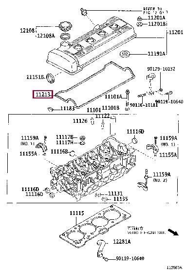 Toyota 11213-02080 Gasket, cylinder head cover 1121302080