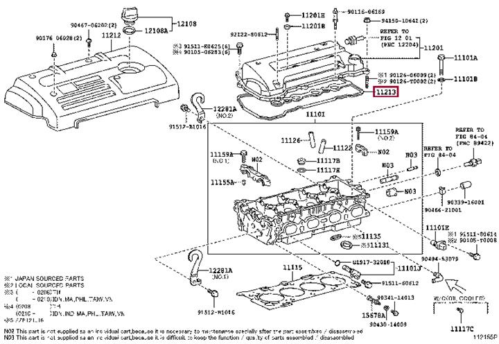 112130D020 Toyota Rocker cover gasket
