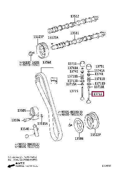 Toyota 13711-30030 Intake valve 1371130030