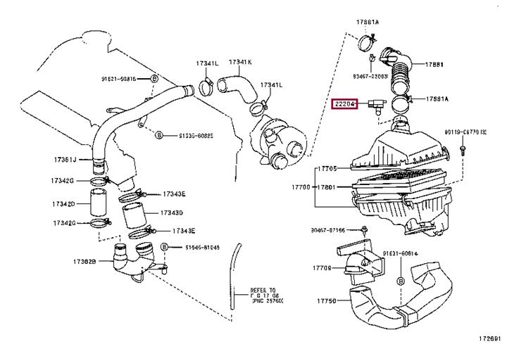 Toyota 22204-27010 Air mass sensor 2220427010