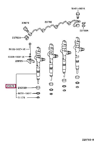 Toyota 23670-29035 Injector fuel 2367029035