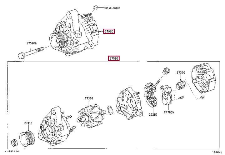 Alternator Toyota FJ Cruiser: 2706031011 Toyota Alternator