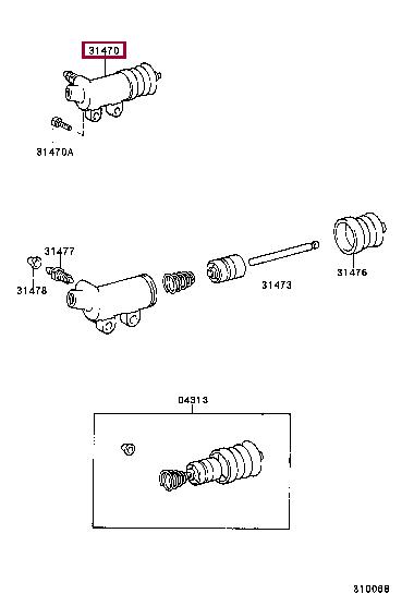 3147026061 Toyota Clutch slave cylinder