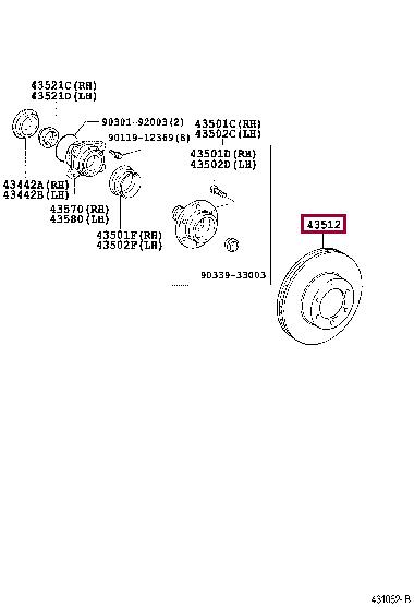 Toyota 43512-35321 Brake disc 4351235321