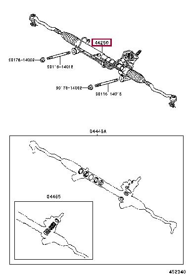 Toyota 44200-50200 Steering rack 4420050200