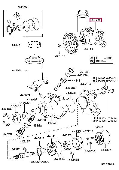 Toyota 44320-50010 Hydraulic Pump, steering system 4432050010