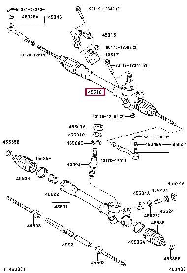 Steering gears and mechanisms Toyota: 4551052020 Toyota Steering Gear