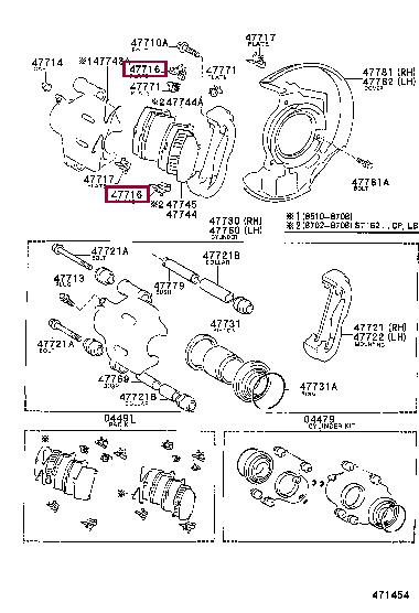 Toyota 47716-32010 Mounting kit brake pads 4771632010